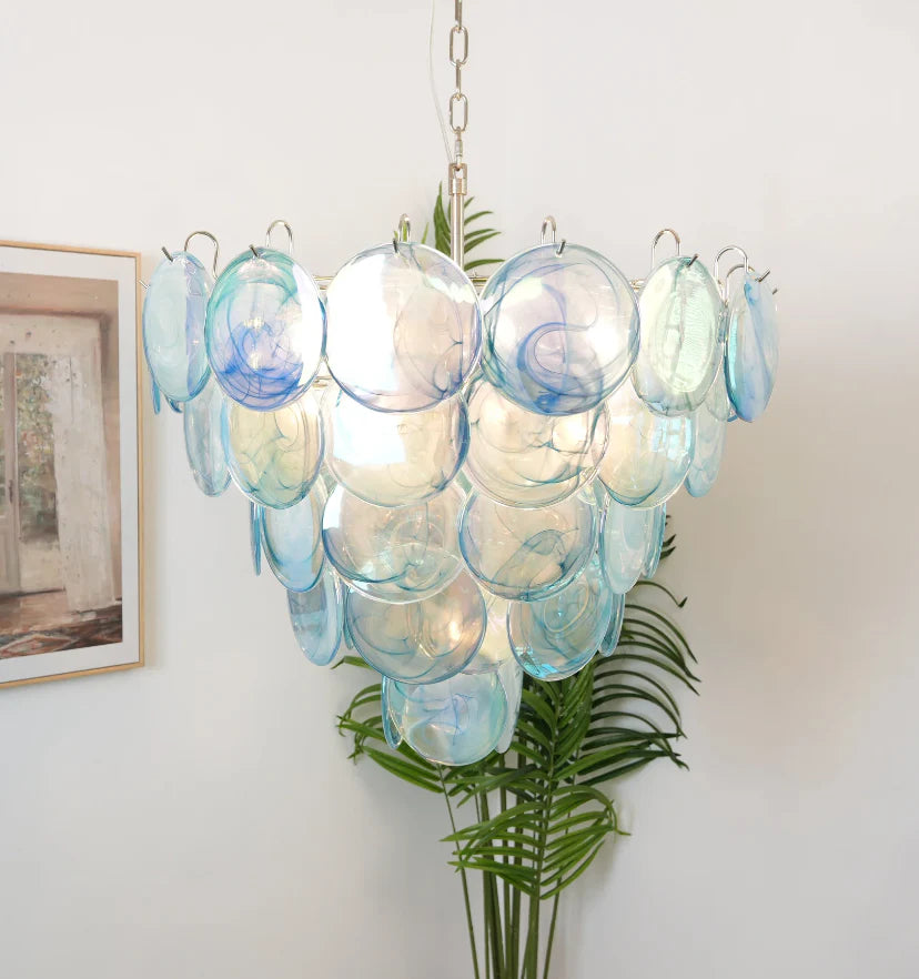 Blue Murano Disc Chandelier - NexioPick