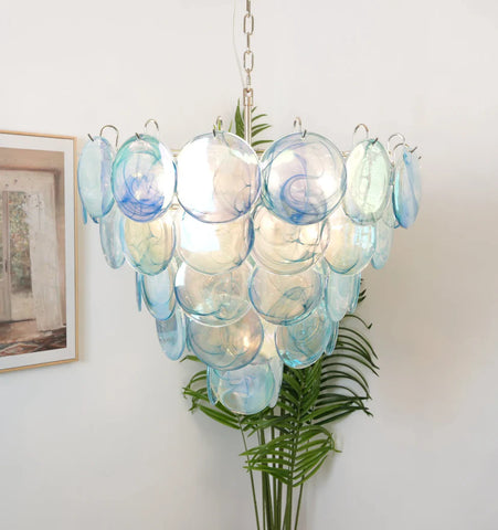 Blue Murano Disc Chandelier - NexioPick