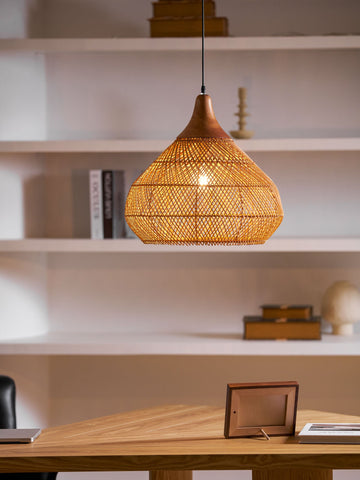 Braided Rattan Pendant Lamp