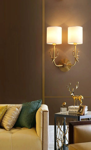 Brass Deer Head Wall Light - NexioPick