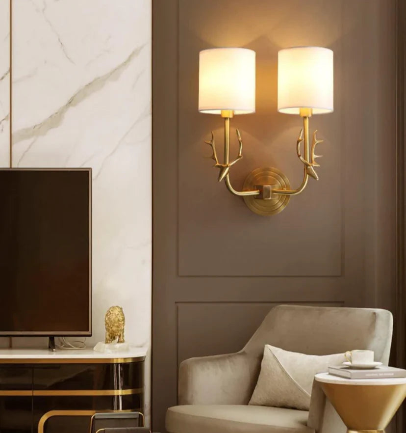 Brass Deer Head Wall Light - NexioPick