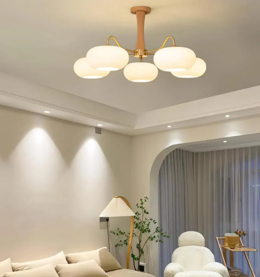 Brass Wooden Persimmon Chandelier - NexioPick