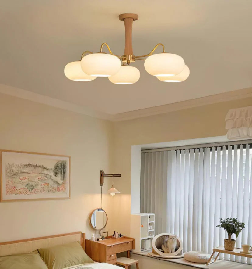 Brass Wooden Persimmon Chandelier - NexioPick