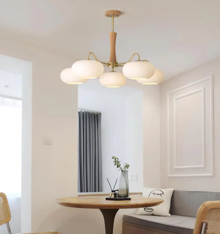 Brass Wooden Persimmon Chandelier - NexioPick