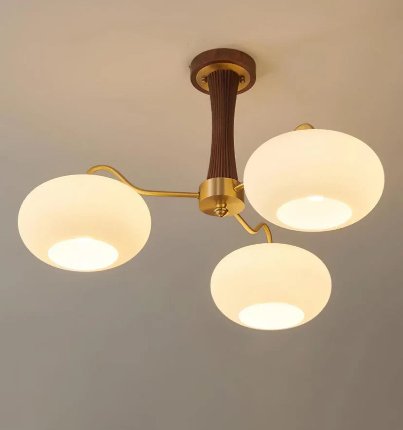 Brass Wooden Persimmon Chandelier - NexioPick