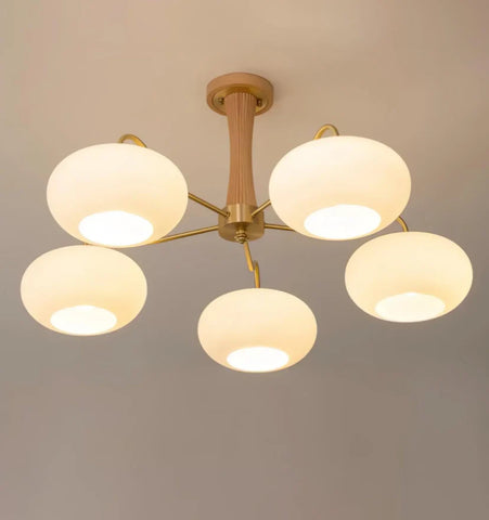 Brass Wooden Persimmon Chandelier - NexioPick