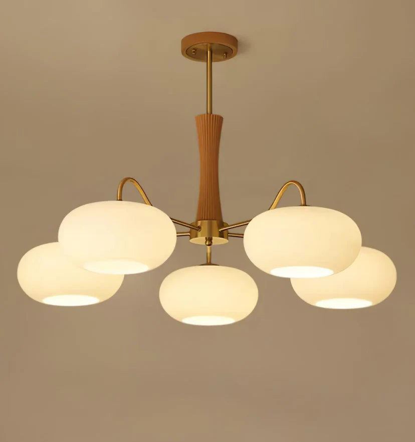 Brass Wooden Persimmon Chandelier - NexioPick