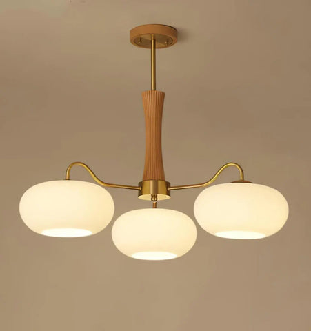 Brass Wooden Persimmon Chandelier - NexioPick