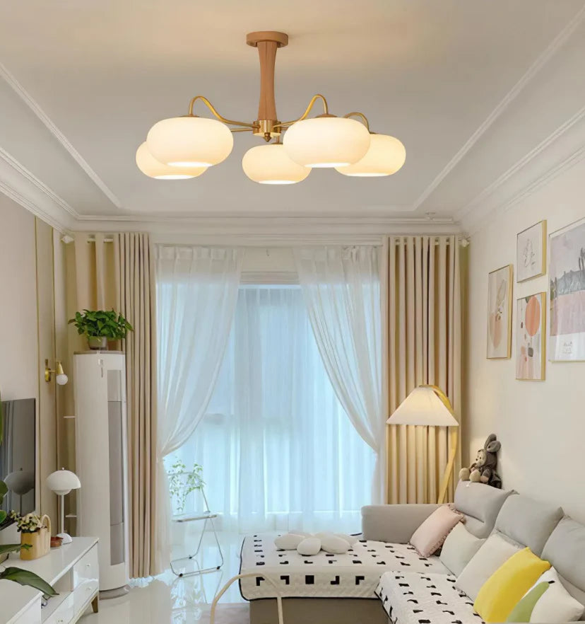 Brass Wooden Persimmon Chandelier - NexioPick