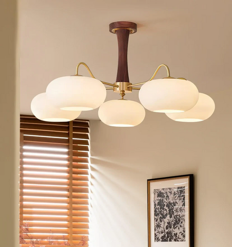 Brass Wooden Persimmon Chandelier - NexioPick