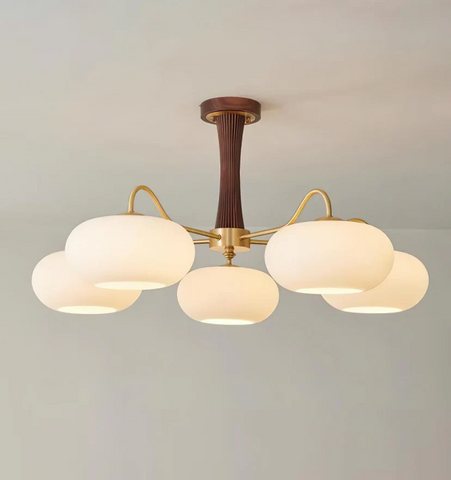 Brass Wooden Persimmon Chandelier - NexioPick