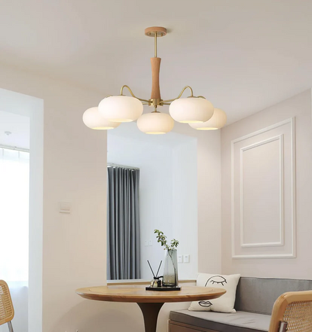 Brass Wooden Persimmon Chandelier - NexioPick