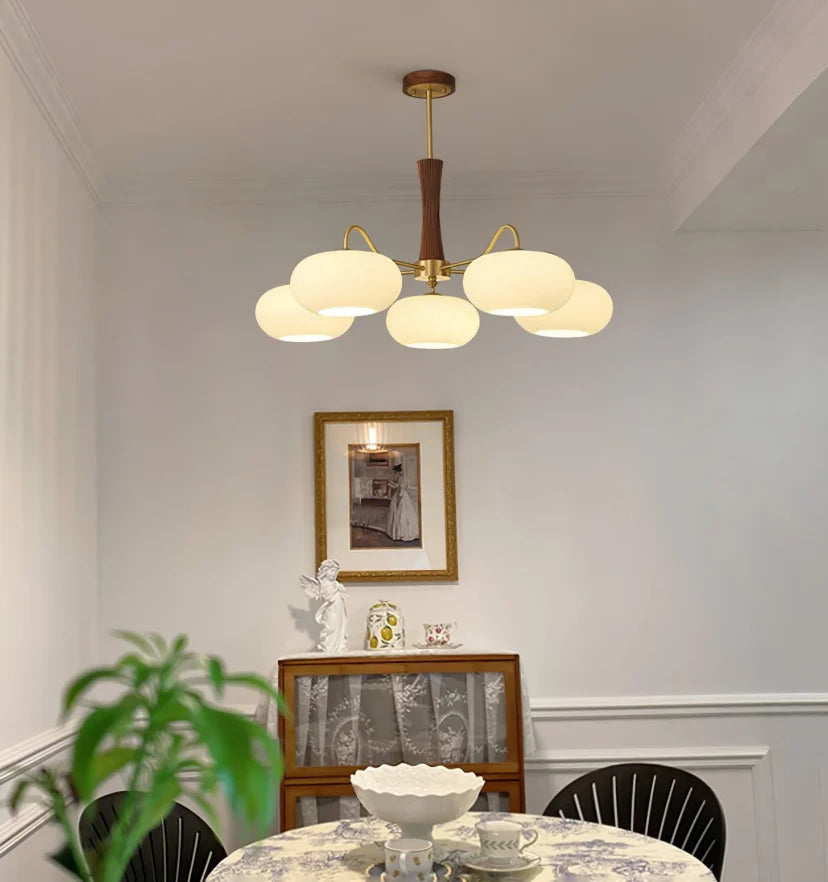 Brass Wooden Persimmon Chandelier - NexioPick