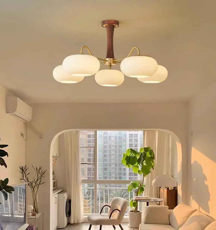 Brass Wooden Persimmon Chandelier - NexioPick