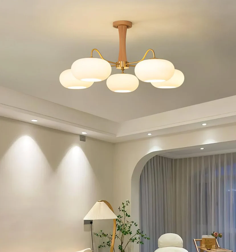 Brass Wooden Persimmon Chandelier - NexioPick