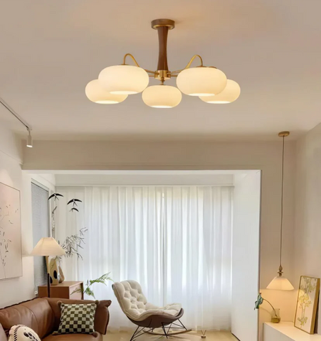 Brass Wooden Persimmon Chandelier - NexioPick