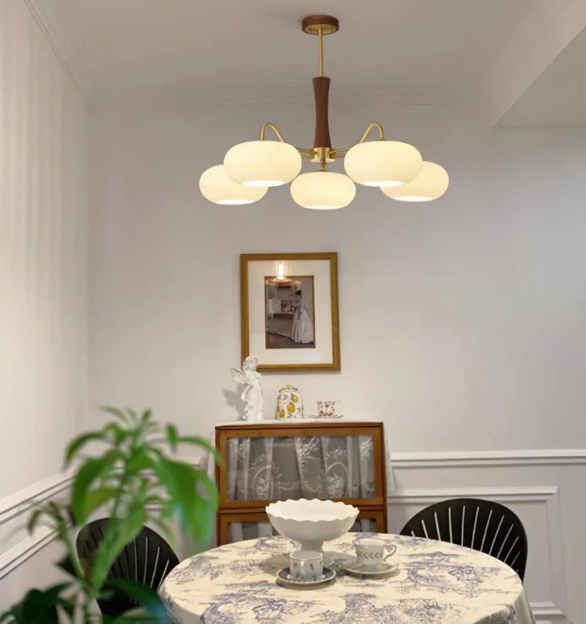 Brass Wooden Persimmon Chandelier - NexioPick