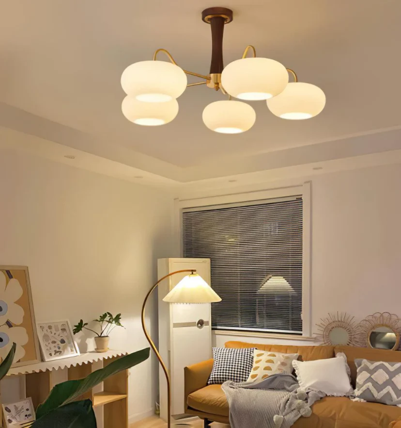 Brass Wooden Persimmon Chandelier - NexioPick