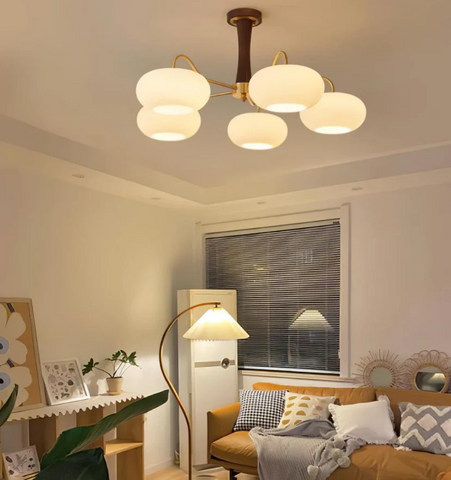 Brass Wooden Persimmon Chandelier - NexioPick