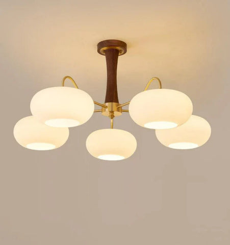 Brass Wooden Persimmon Chandelier - NexioPick