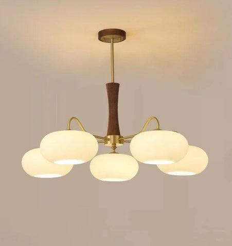 Brass Wooden Persimmon Chandelier - NexioPick