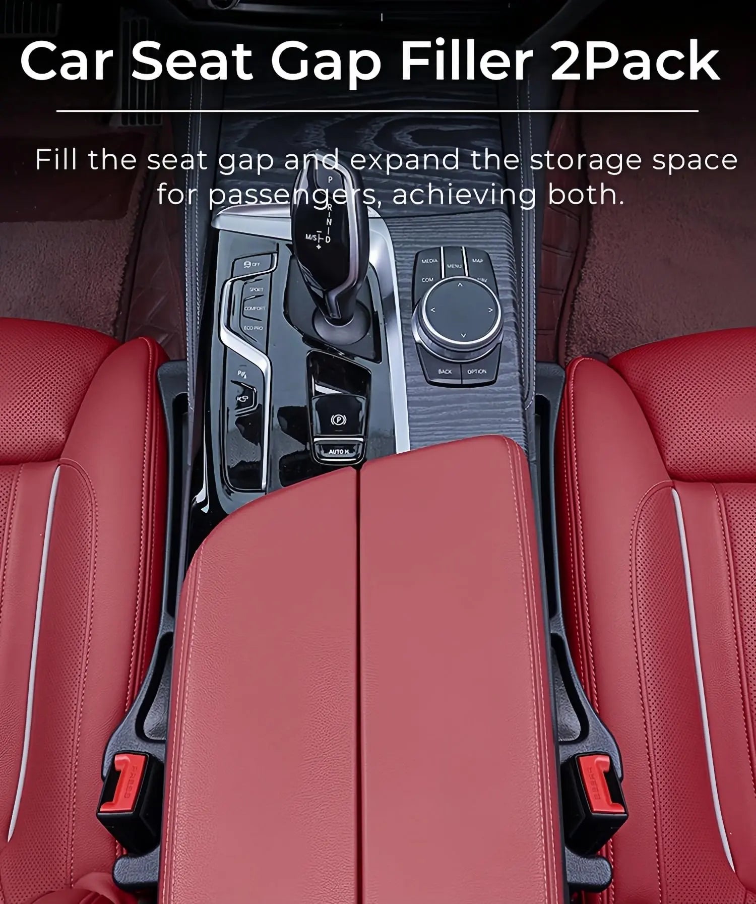 Car Seat Gap Filler 2-Pack – Keep Your Car Neat & Organized with Built-in Phone & Cup Holder