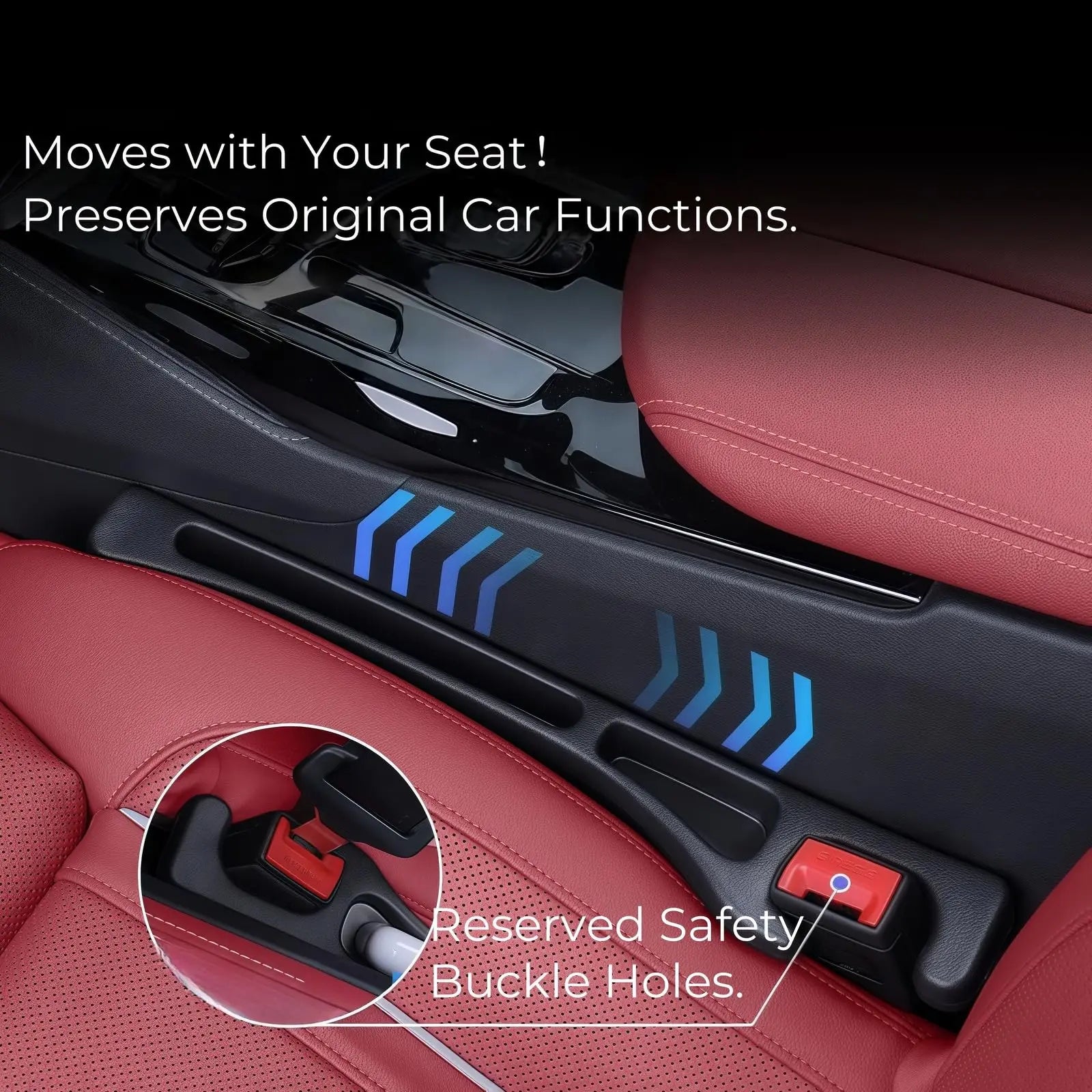Car Seat Gap Filler 2-Pack – Keep Your Car Neat & Organized with Built-in Phone & Cup Holder