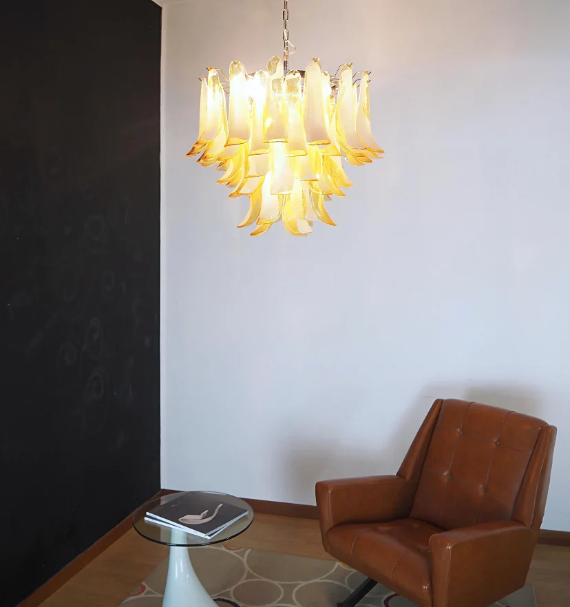 Amber Glass Murano Petals Chandelier - NexioPick