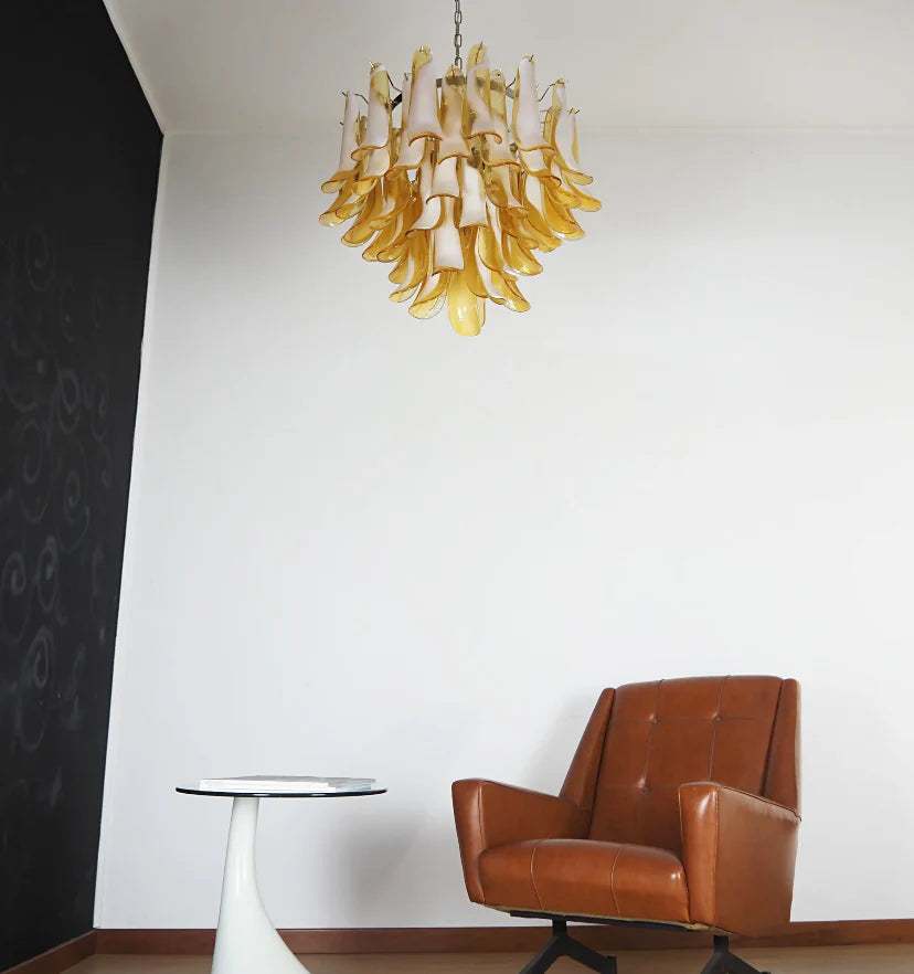 Amber Glass Murano Petals Chandelier - NexioPick