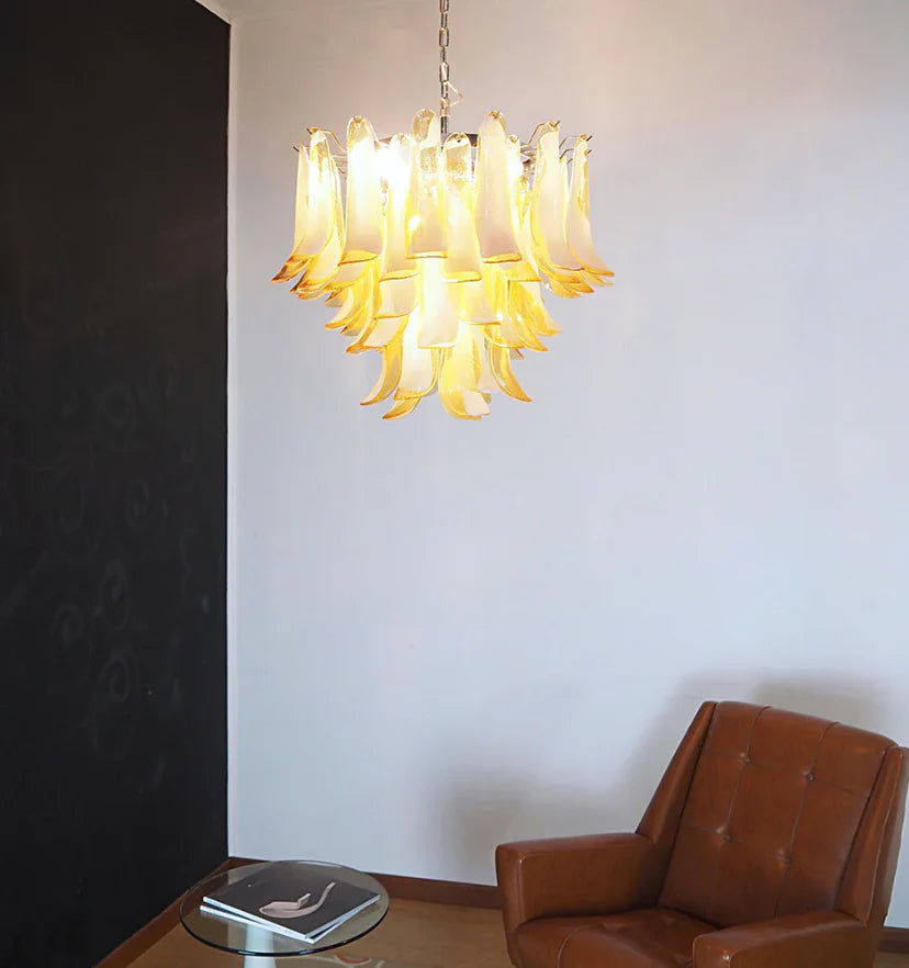 Amber Glass Murano Petals Chandelier - NexioPick