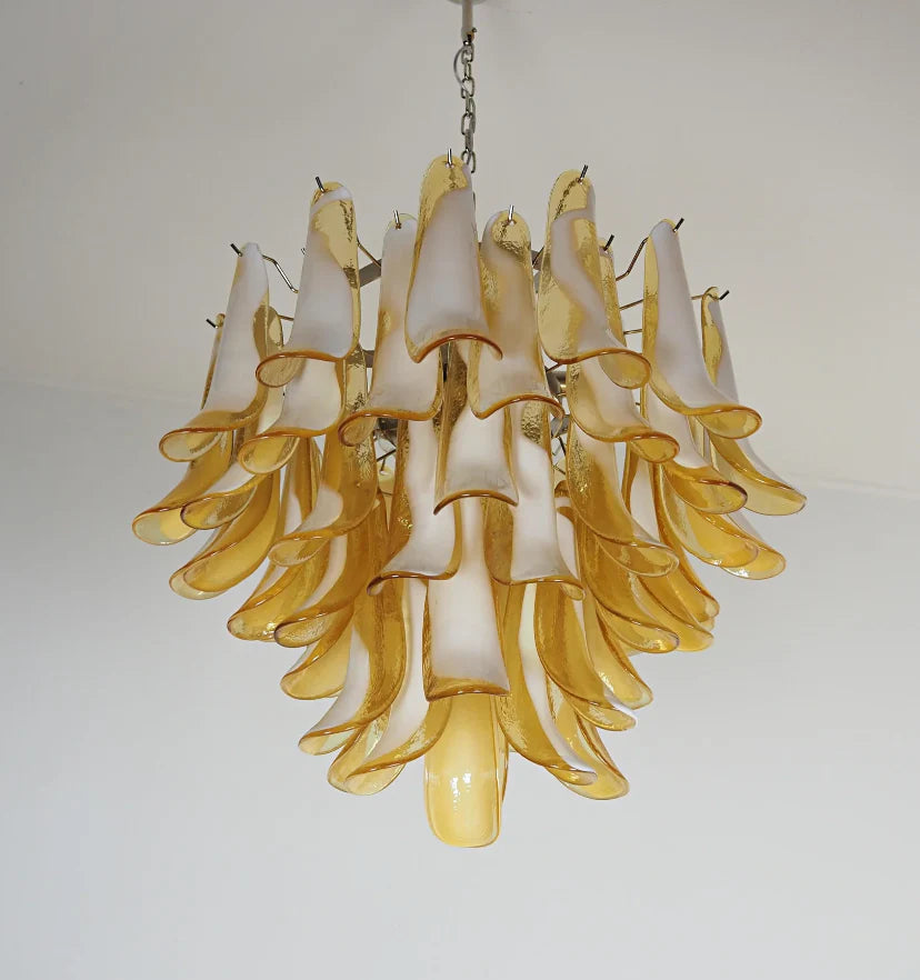 Amber Glass Murano Petals Chandelier - NexioPick