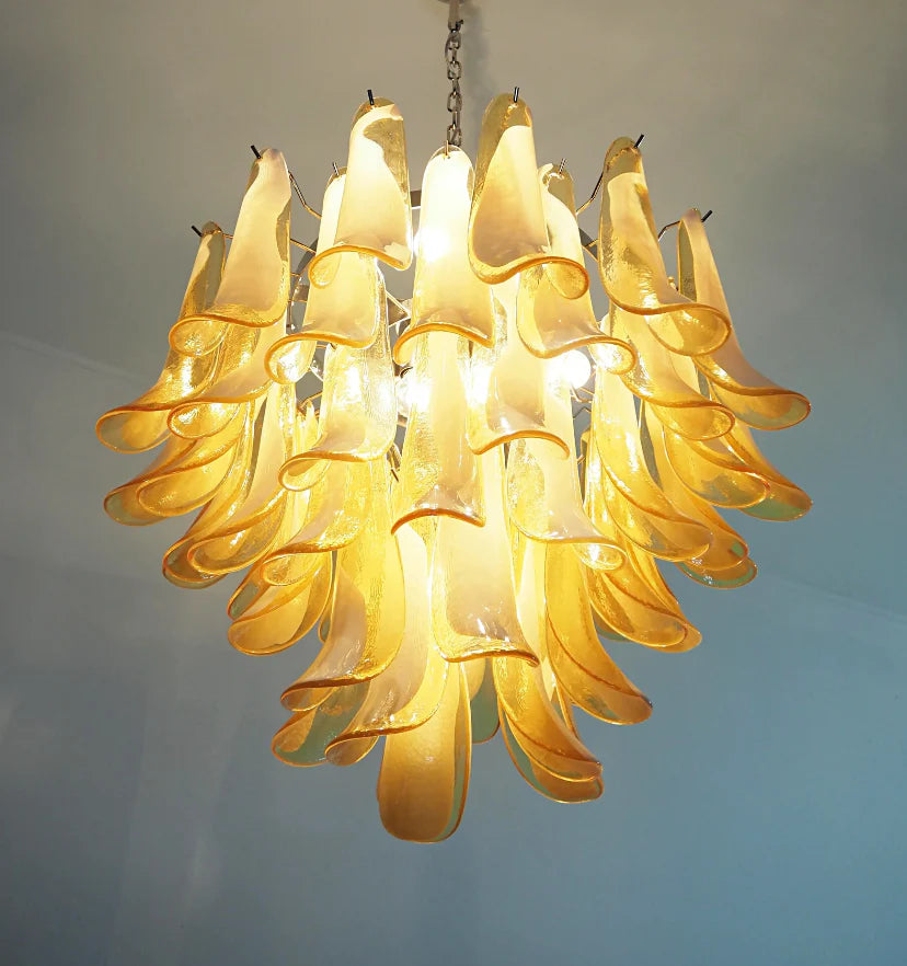 Amber Glass Murano Petals Chandelier - NexioPick