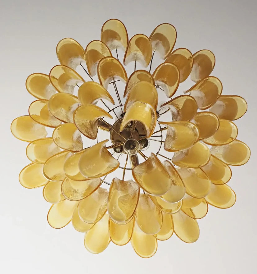 Amber Glass Murano Petals Chandelier - NexioPick