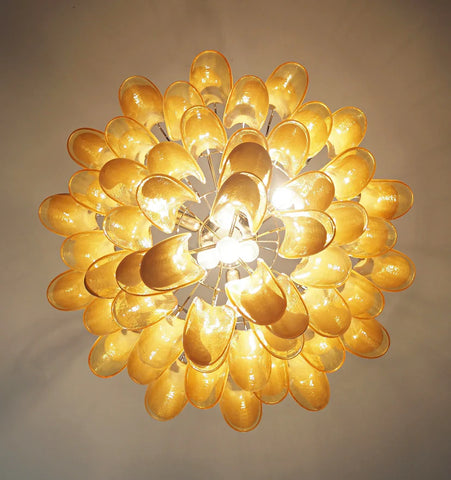 Amber Glass Murano Petals Chandelier - NexioPick