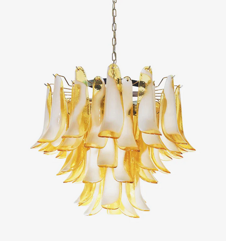 Amber Glass Murano Petals Chandelier - NexioPick