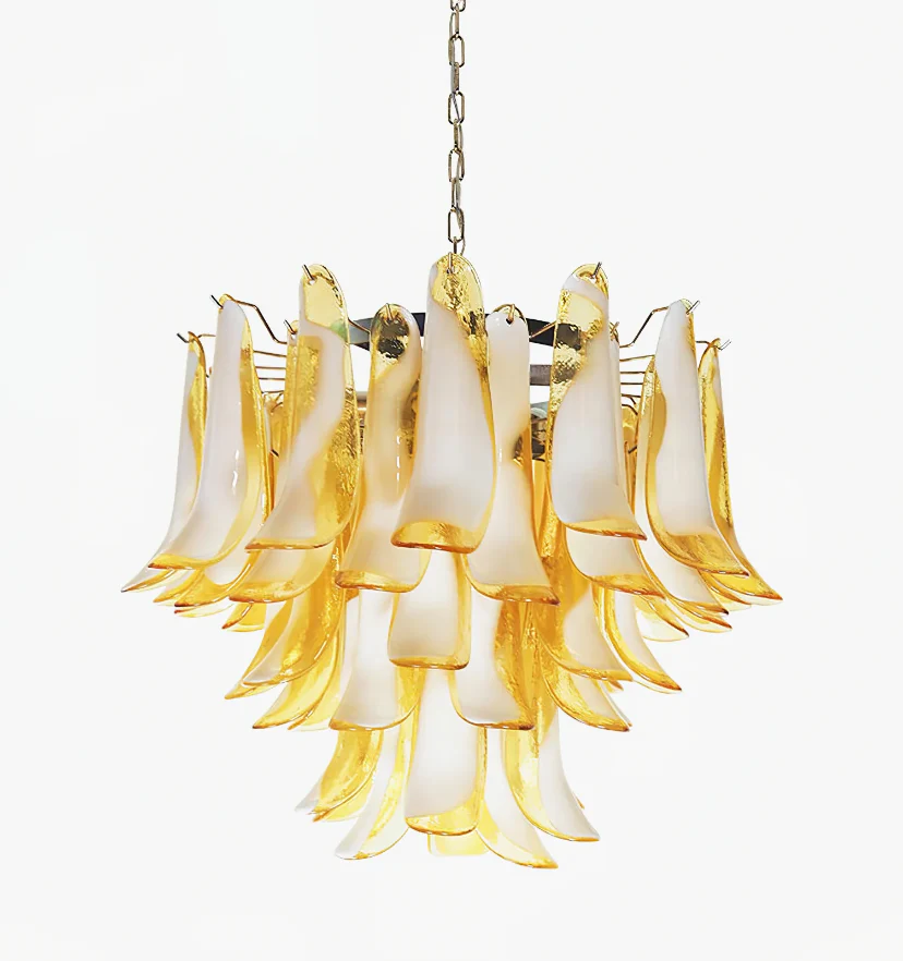 Amber Glass Murano Petals Chandelier - NexioPick