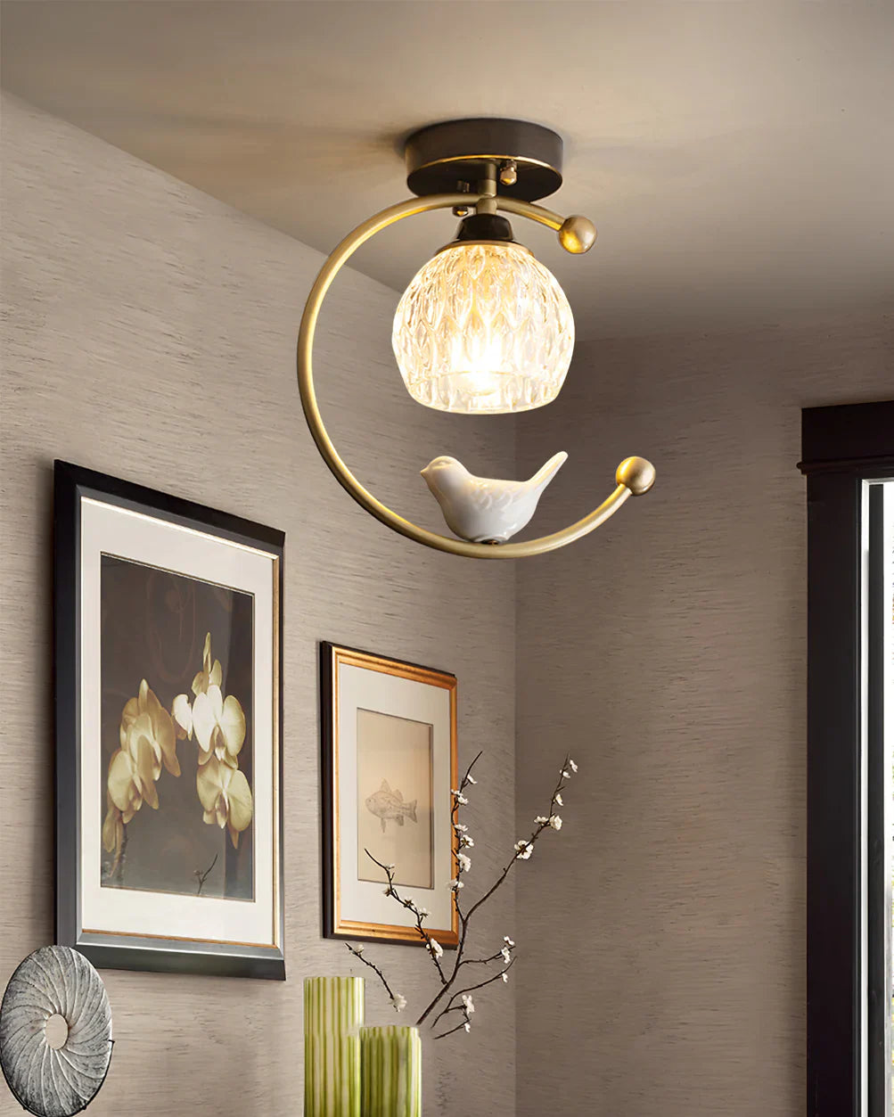 Ceramic Bird Ceiling Lamp - NexioPick