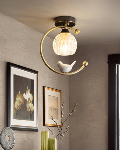 Ceramic Bird Ceiling Lamp