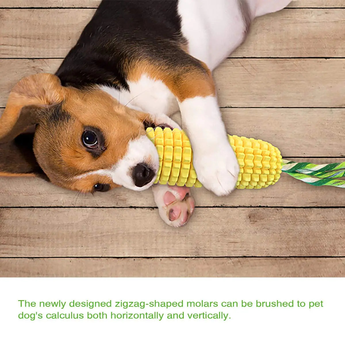 Indestructible Dog Chew Toy – Durable Squeaky Corn Stick for Aggressive Chewers