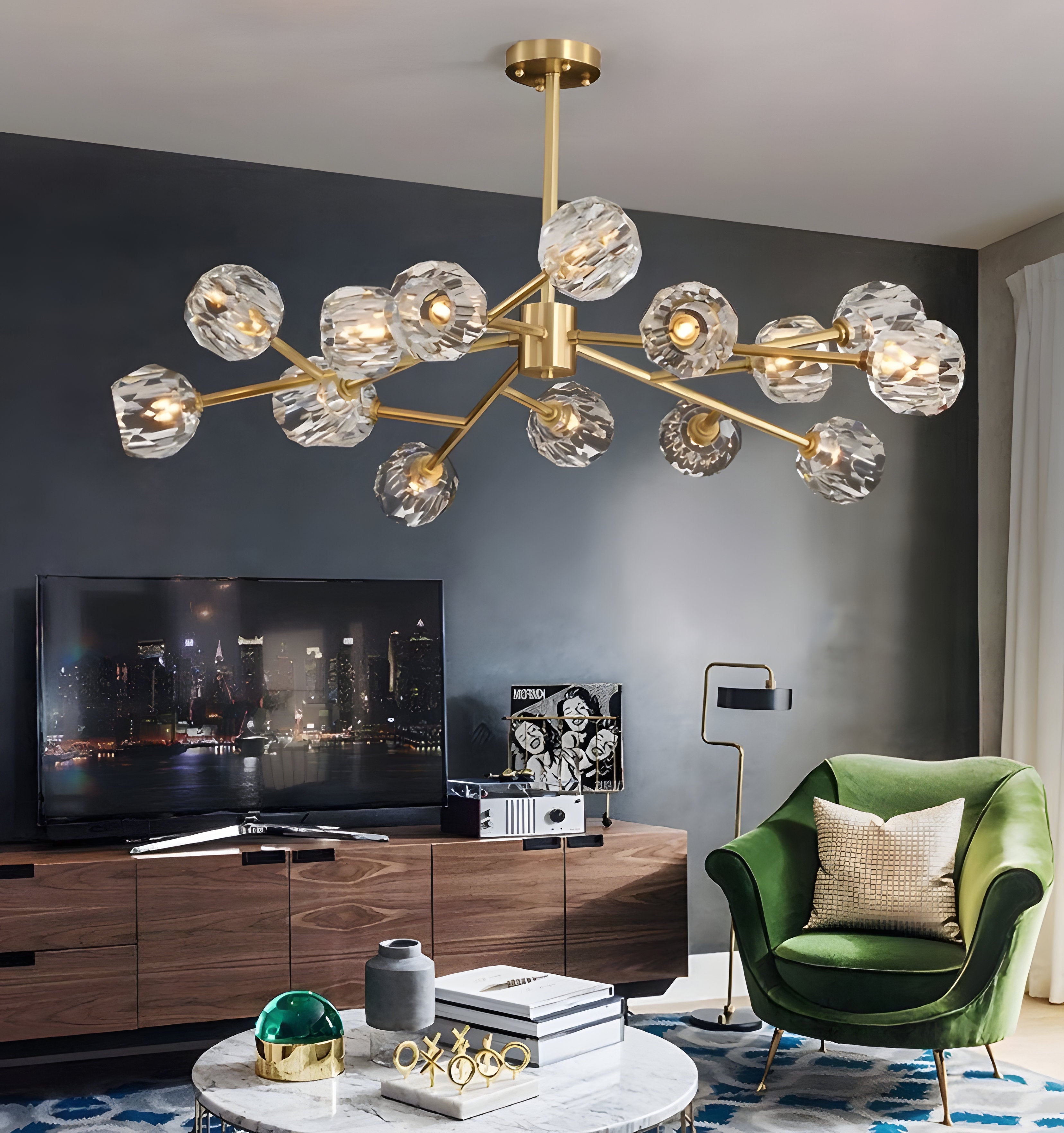 Crystal Ball Round Cluster Chandelier - NexioPick