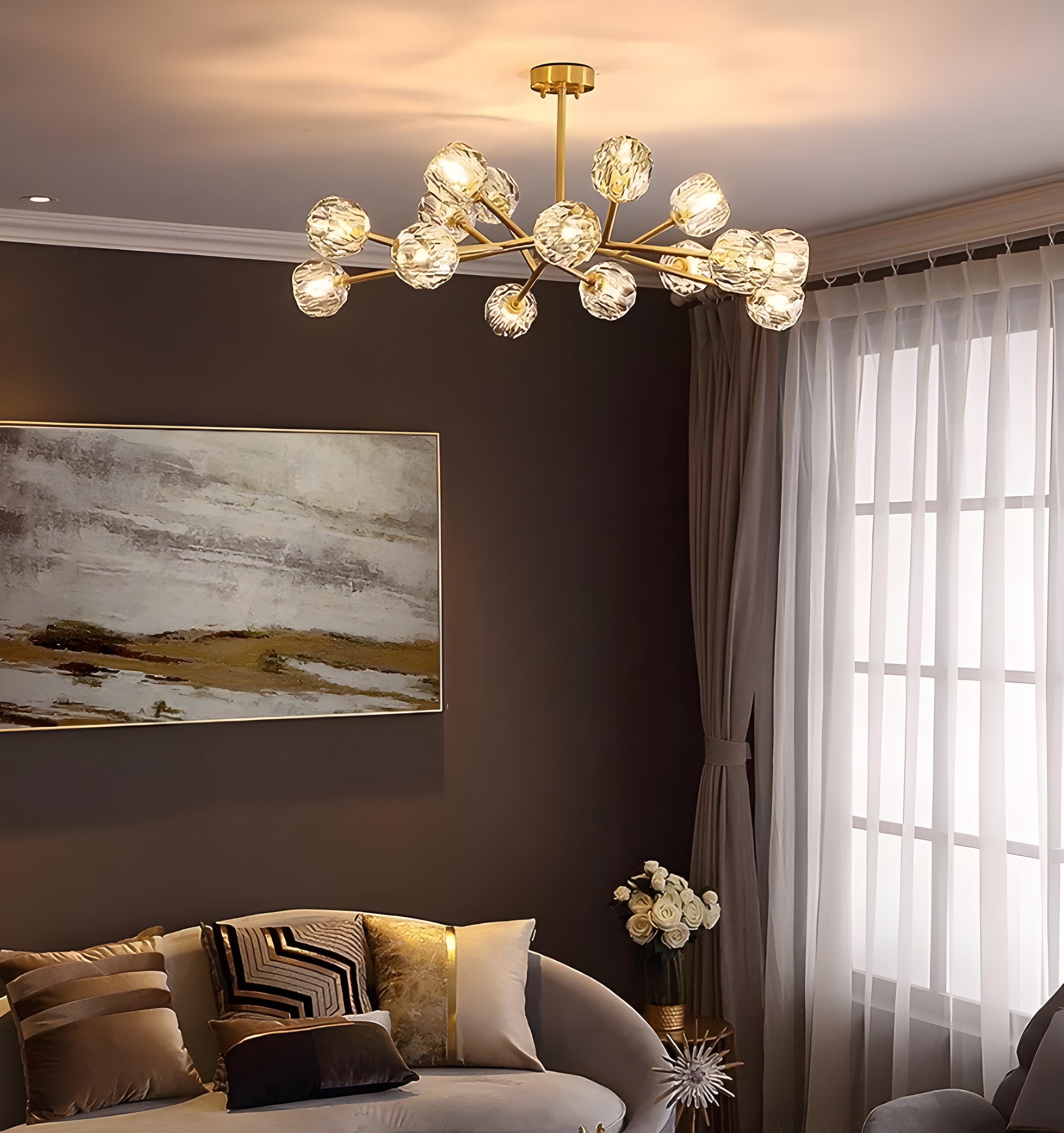 Crystal Ball Round Cluster Chandelier - NexioPick