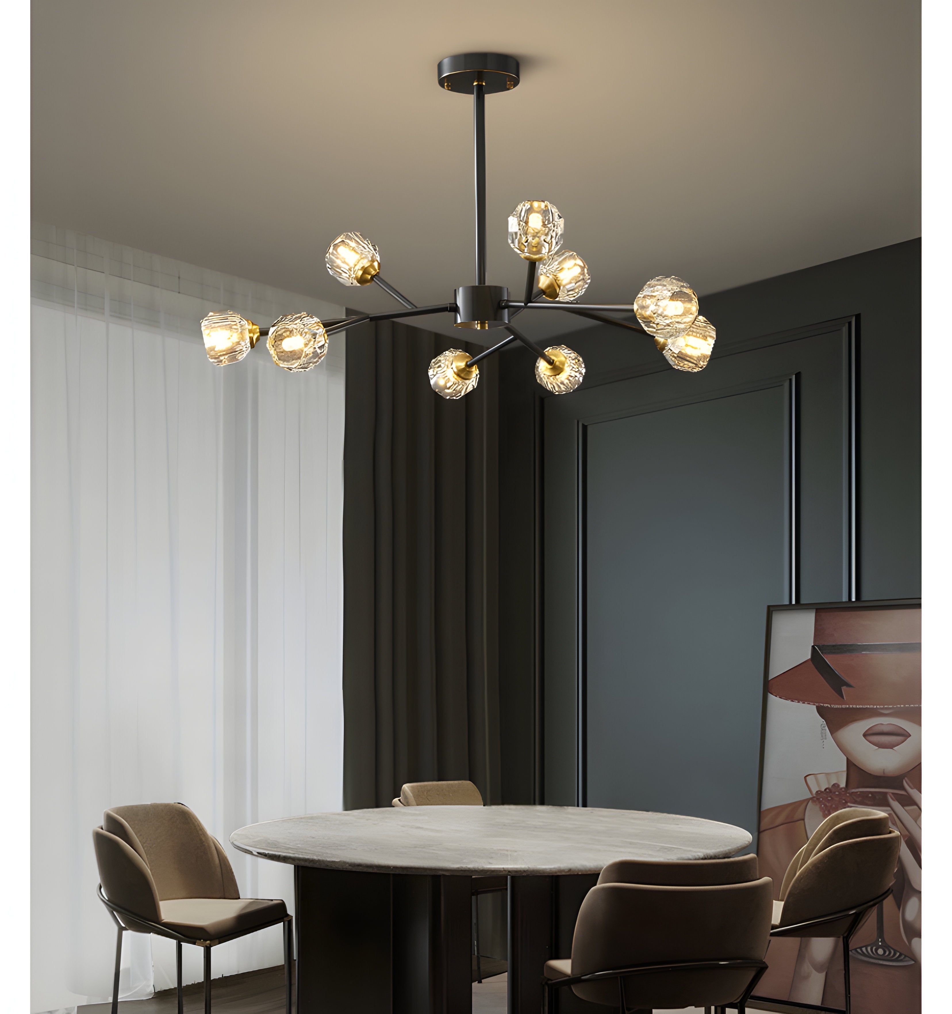 Crystal Ball Round Cluster Chandelier - NexioPick