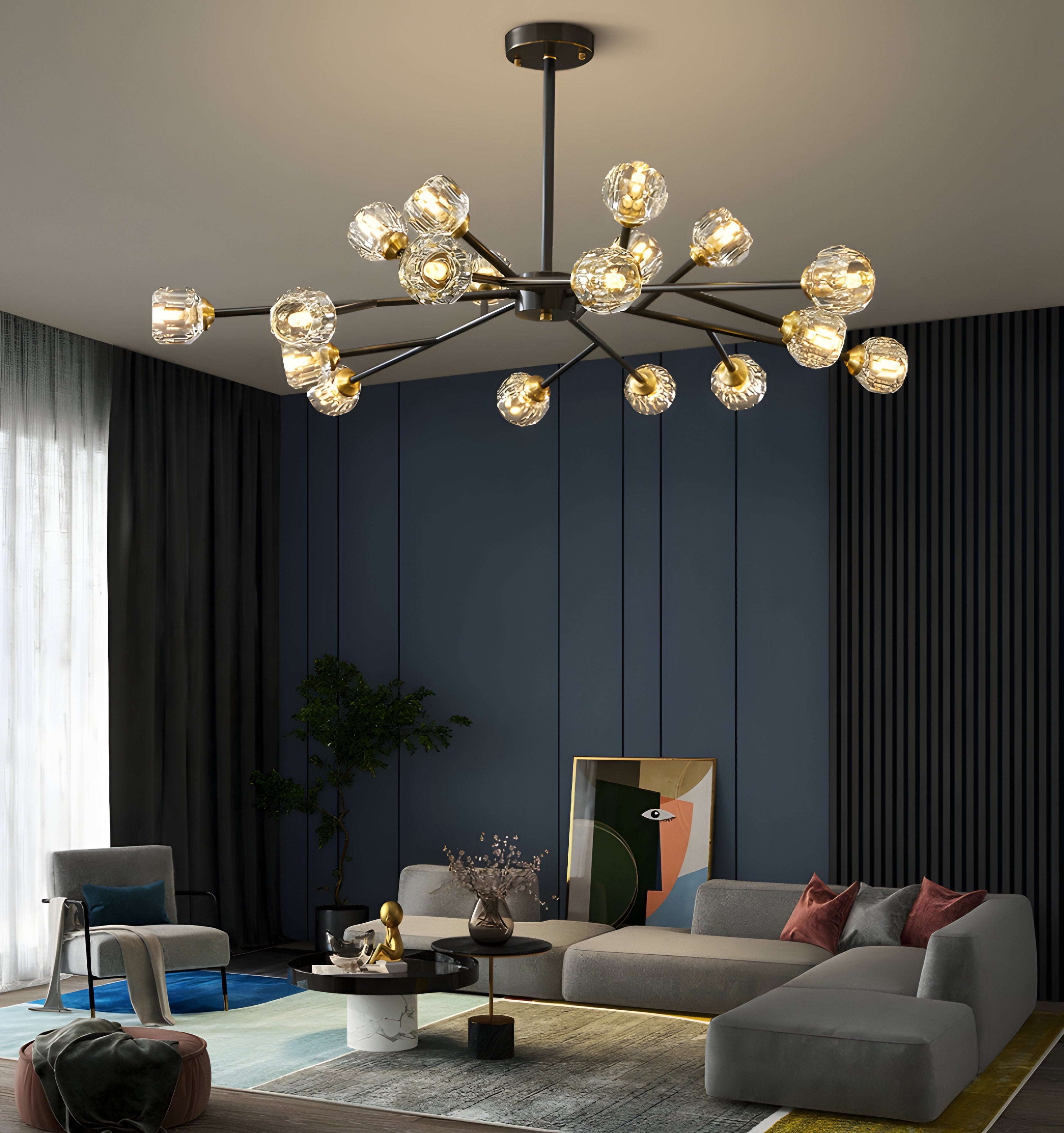 Crystal Ball Round Cluster Chandelier - NexioPick