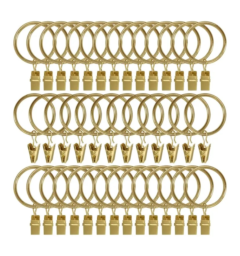40-Pack Heavy Duty Curtain Ring Clips – Dual-Size Metal Drapery Hooks for Standard & Large Rods