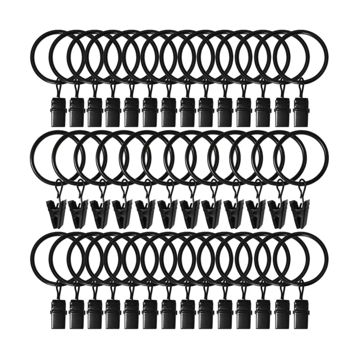 40-Pack Heavy Duty Curtain Ring Clips – Dual-Size Metal Drapery Hooks for Standard & Large Rods