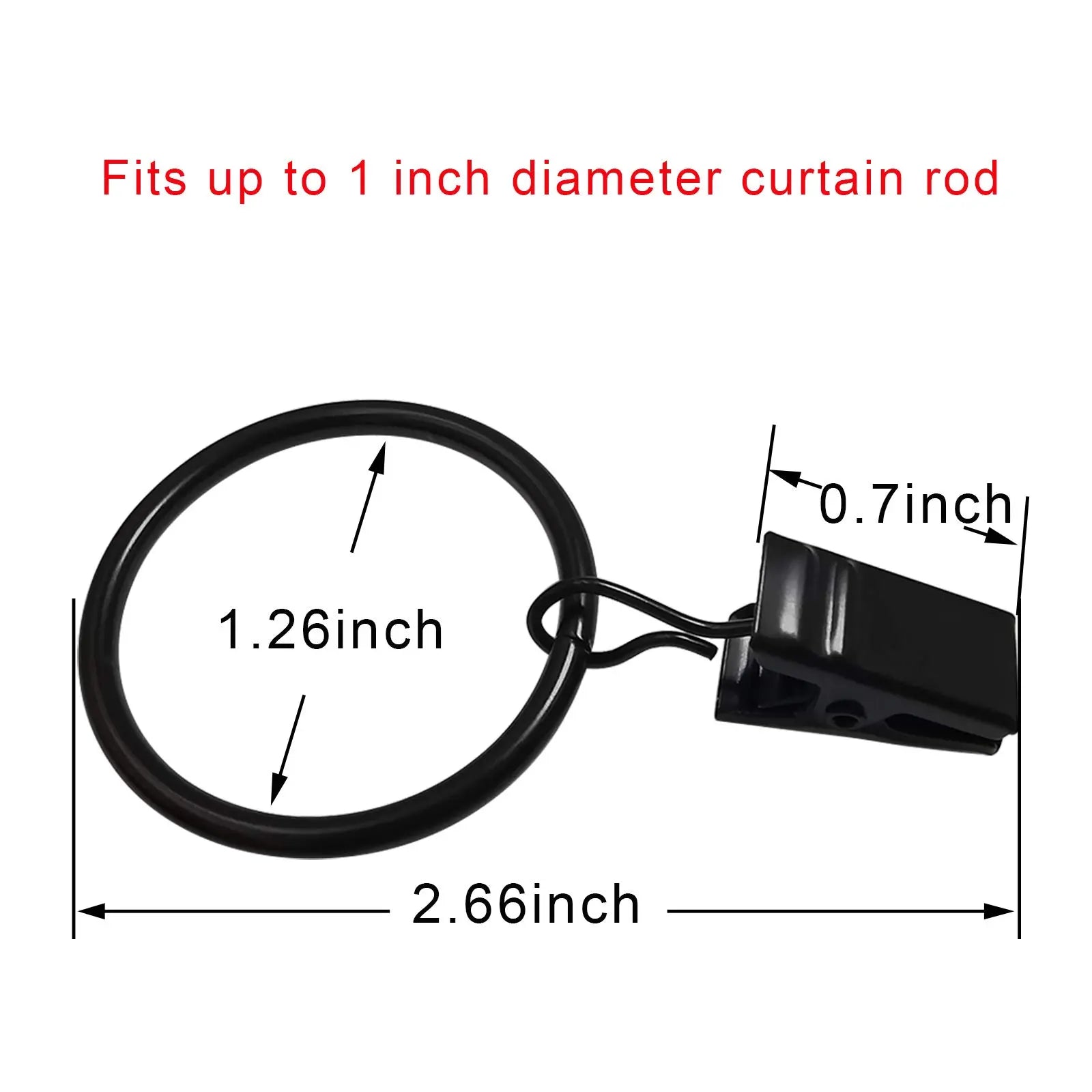 40-Pack Heavy Duty Curtain Ring Clips – Dual-Size Metal Drapery Hooks for Standard & Large Rods