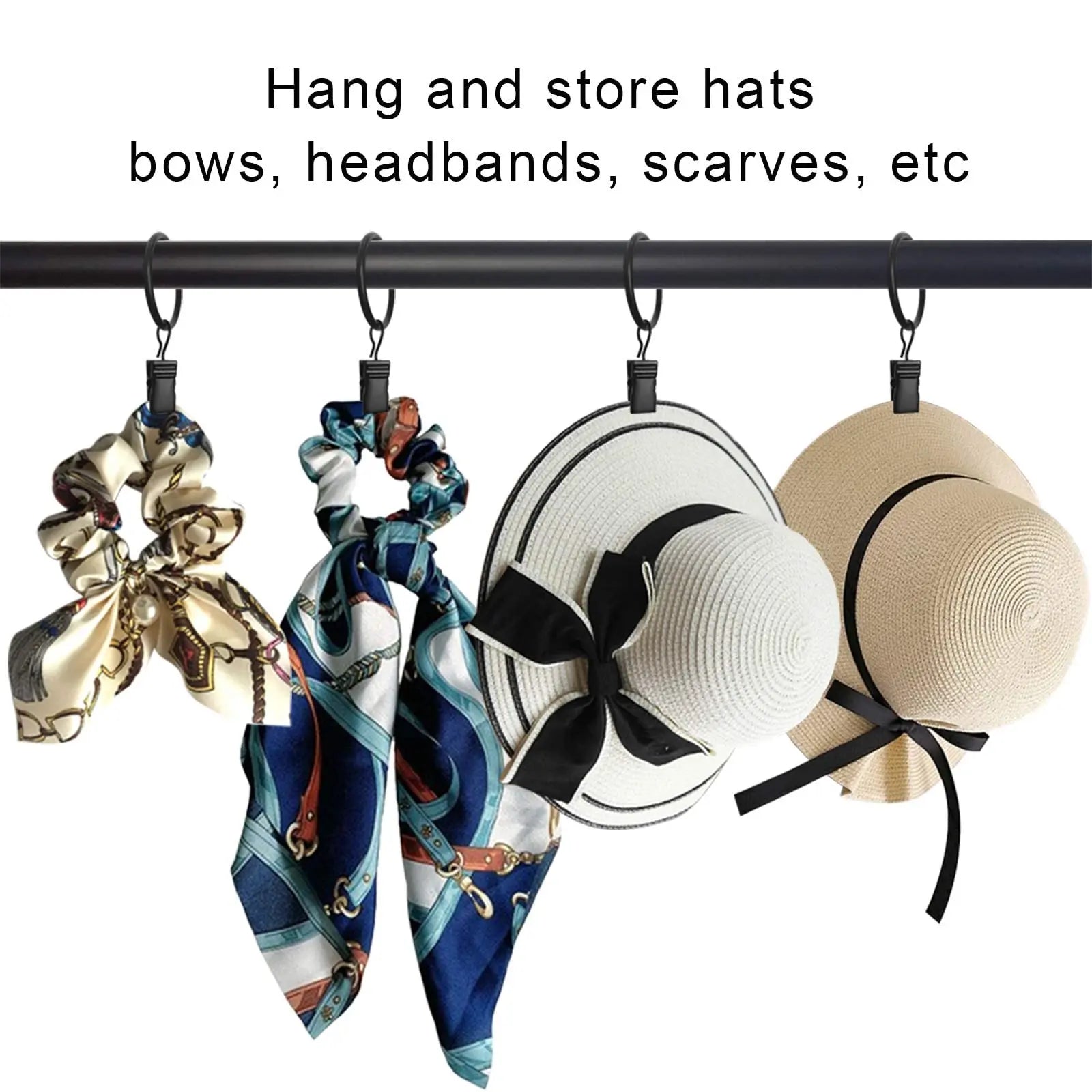 40-Pack Heavy Duty Curtain Ring Clips – Dual-Size Metal Drapery Hooks for Standard & Large Rods