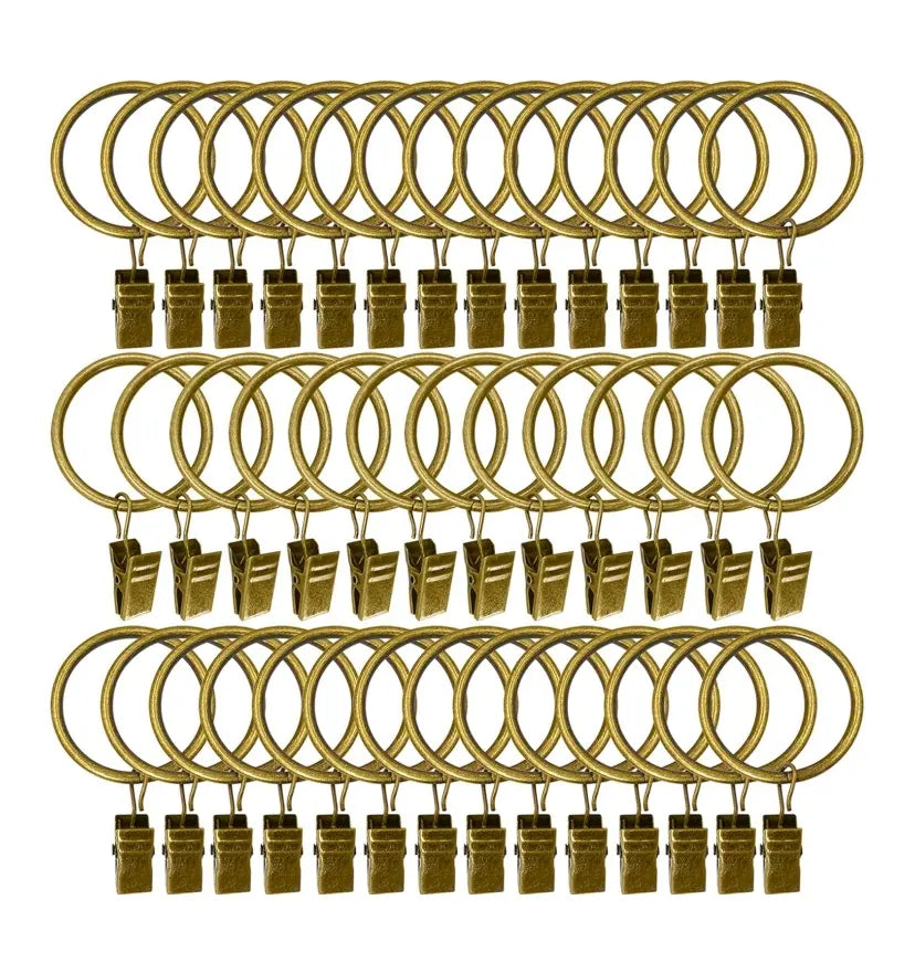 40-Pack Heavy Duty Curtain Ring Clips – Dual-Size Metal Drapery Hooks for Standard & Large Rods