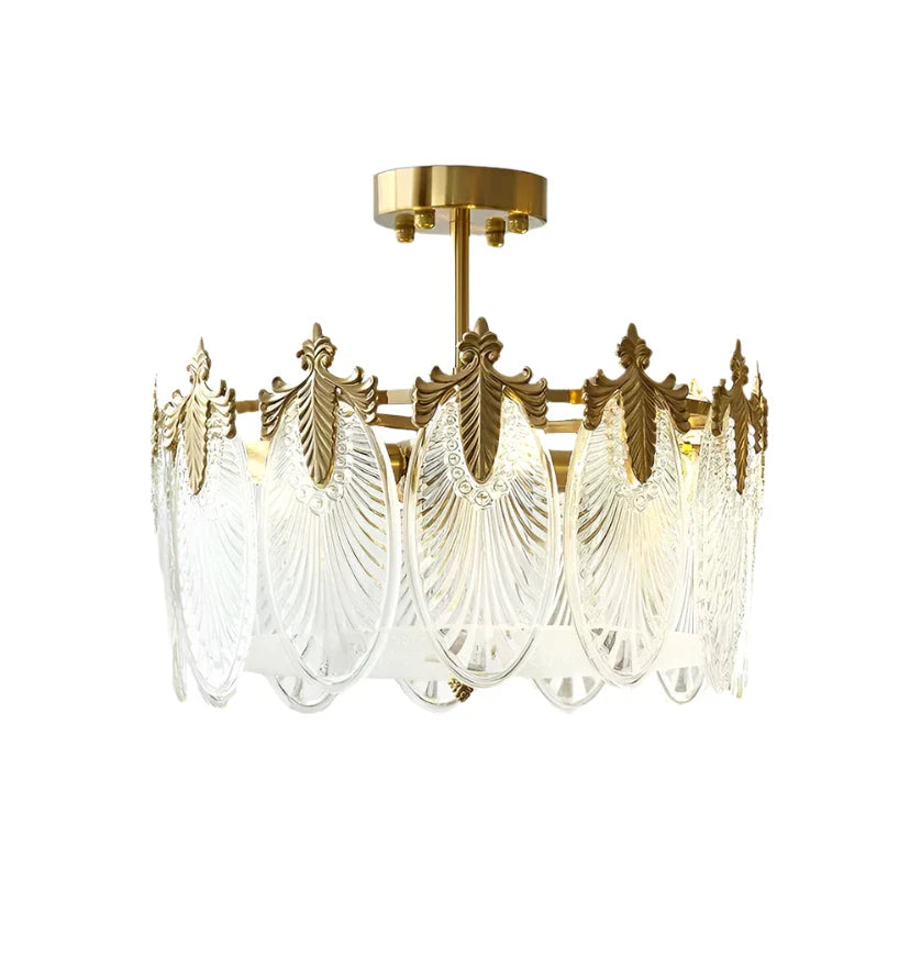 Decorative Pattern Glass Round Chandelier - NexioPick