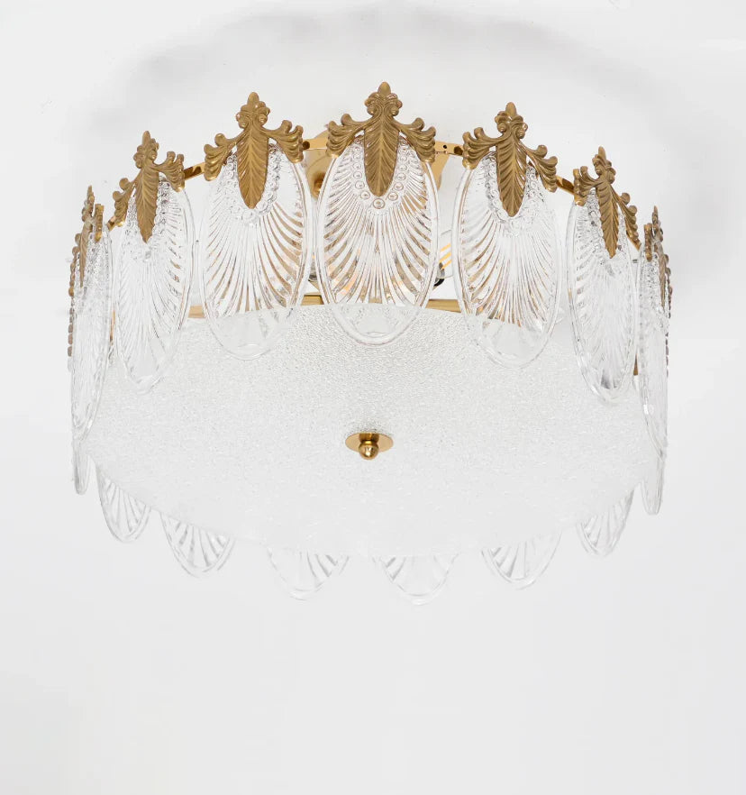 Decorative Pattern Glass Round Chandelier - NexioPick